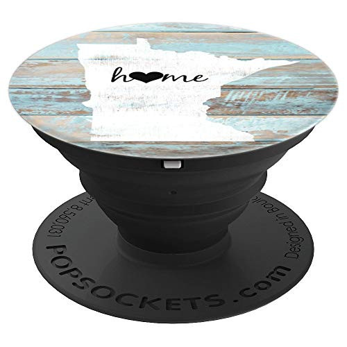 Minnesota Rustic Home Pride US State Distressed Look PopSockets Grip and Stand for Phones and Tablets