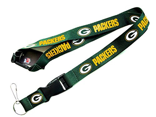 aminco Green Bay Packers Clip Lanyard Keychain Id Ticket Green