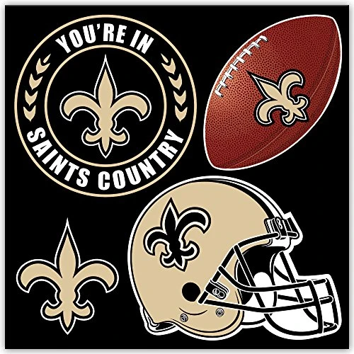 NFL New Orleans Saints 4 Piece MAGNET Set Black