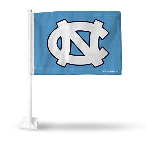 NCAA Rico Industries Car Flag including Pole North Carolina Tar Heels   Interlocking UNC