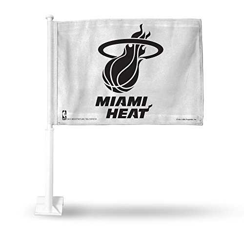 NBA Rico Industries Car Flag including Pole Miami Heat   White   Black