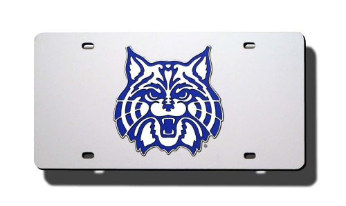 NCAA Arizona Wildcats Laser Inlaid Metal License Plate Tag Silver