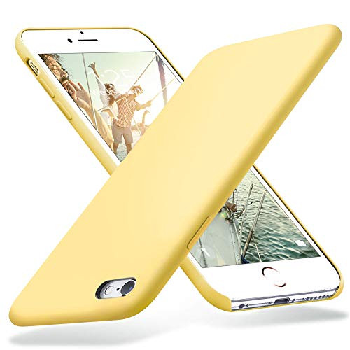 KUMEEK iPhone 6s Plus Case iPhone 6 Plus Case Liquid Silicone Rubber with Soft Microfiber Cloth Cushion Protective Case Thin Slim for iPhone 6s Plus iPhone 6 Plus   Yellow