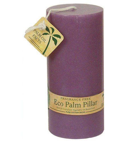 NEW! Aloha Bay Eco Palm Wax Candles Violet 2 1/4 x 5 Unscented Pillars