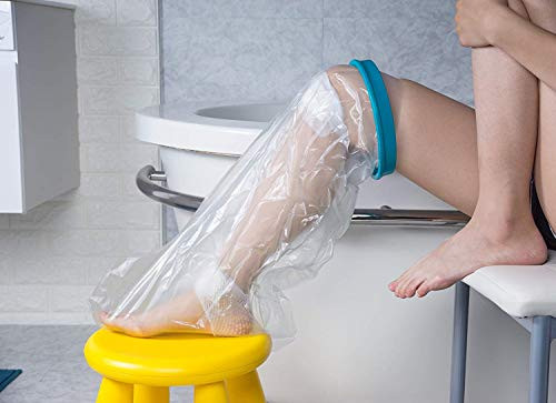 Waterproof Leg Cast Cover for Shower Adult Leg Cast Shower Protetcor Watertight Shower Bandage and Cast Bag for Broken Leg Cast Surgery and Wound