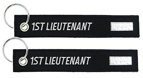 US Air Force 1st Lieutenant Black Embroidered Key Chain