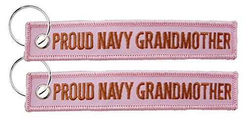 Eagle Crest Proud Navy Grandmother Pink Embroidered Key Chain