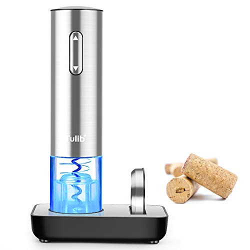 Electric Wine Opener Cordless Automatic Electric Wine Bottle Corkscrew Opener with Foil Cutter Rechargeable  Stainless Steel