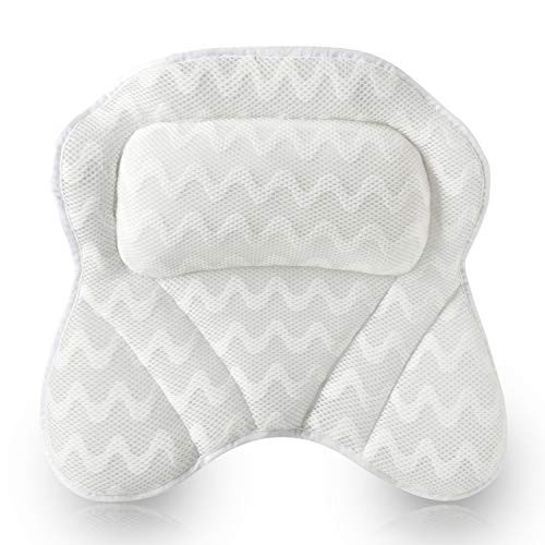 Bath Pillow   Bathtub Cushion for Neck Head Shoulder and Back Support   Jacuzzi Hot Tub Headrest and Bath Tub Pillow Rest   Bath Accessories   Luxury Spa Comfort 