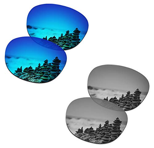 SmartVLT Men s Ice Blue Silver Titanium Replacement Lenses for Oakley Latch OO9265 Sunglass