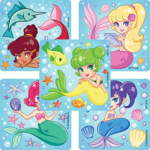 SmileMakers Mermaid Stickers   Prizes 100 per Pack