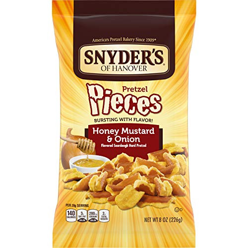 Snyder s of Hanover Pretzel Pieces Honey Mustard and Onion 8 Ounce Bag  Pack of 6