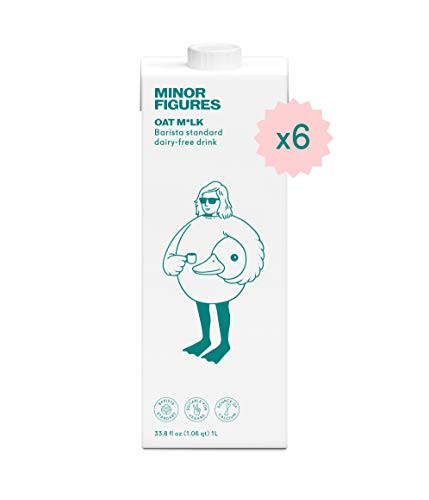 Minor Figures   Oat Milk Unsweetened Barista Oat Milk 338 Oz  Pack of 6    Non Dairy Milk   Coffee Creamer   Plant Based   Vegan   Shelf Stable