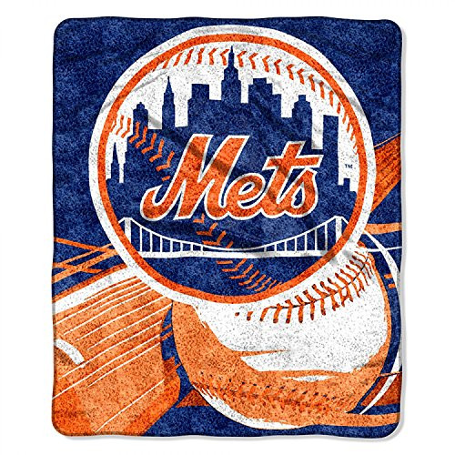 MLB New York Mets  Big Stick  Sherpa Throw Blanket 50  x 60