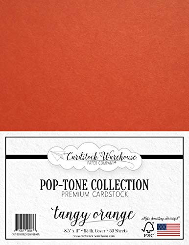 Tangy Orange Cardstock Paper   85 x 11 inch 65 lb Cover  50 Sheets from Cardstock Warehouse