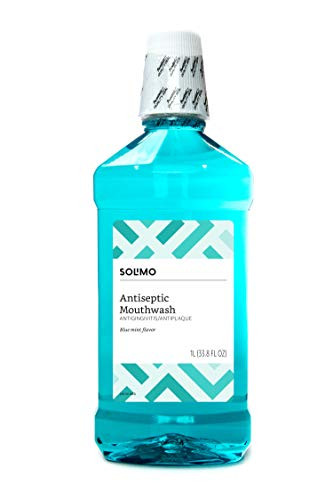 Amazon Brand   Solimo Antiseptic Mouthwash Blue Mint 338 Fl Oz  Pack of 1