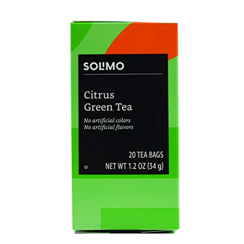 Amazon Brand   Solimo Citrus Green Tea Bags 20 Count