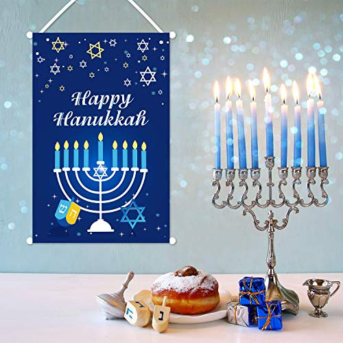 CiyvoLyeen Happy Hanukkah Hanging Door Sign Banner Hanukkah Party Decoration Chanukah Welcome Banner for Hanukkah Festive Day Indoor Outdoor Decor CiyvoLyeen Happy Hanukkah Hanging Door Sign Banner Hanukkah Party Decoration Chanukah Welcome Banner for Hanukkah Festive Day Indoor Outdoor Decor
