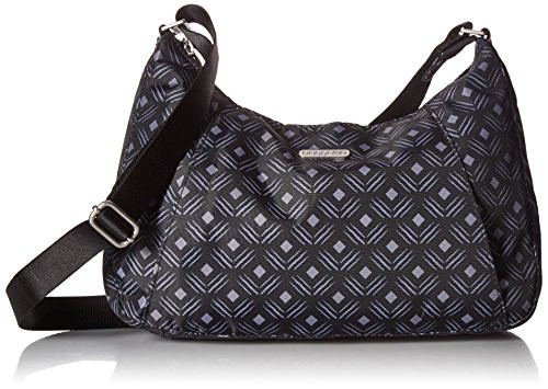 Baggallini Slim Crossbody Hobo Black Diamond Print