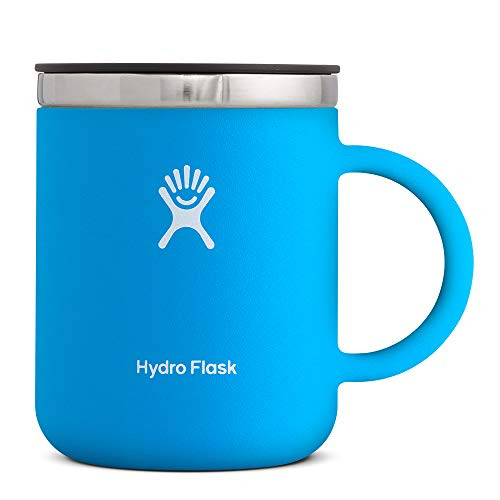 Hydro Flask 12 oz Travel Coffee Mug   Stainless Steel   Vacuum Insulated   Press In Lid   Pacific