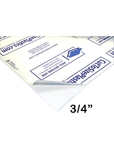 Source One LLC 3 4 th Inch Thick Acrylic Plexiglass Sheet Multiple Sizes  12 x 12 Clear