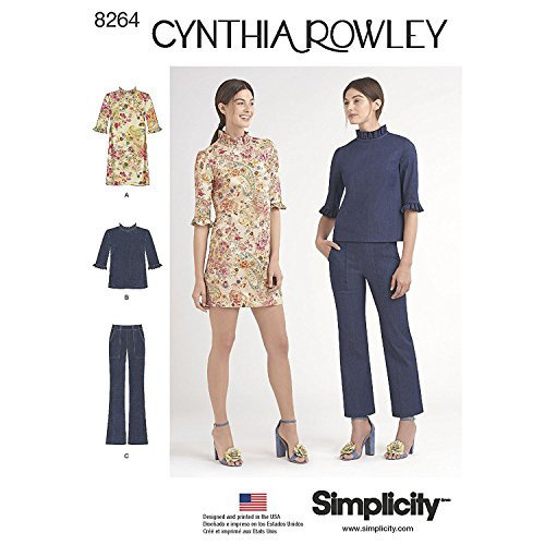 Simplicity Pattern 8264 D5 Misses' Mini Dress, Top and Pants by Cynthia Rowley, Size D5 (4-6-8-10-12)