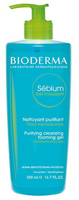Bioderma Sebium Foaming Gel Pump Cleansing and Make Up Removing Skin Purifying for Combination to Oily Skin 167 floz Bioderma Sebium Foaming Gel Pump Cleansing and Make Up Removing Skin Purifying for Combination to Oily Skin 167 floz