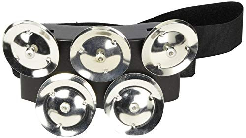 Meinl Percussion CFT5 BK Cajon Foot Tambourine with Steel Jingles Black