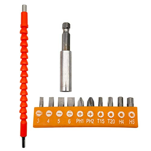 Sipery Flexible Drill Bit Extension set with 10Pcs Screwdriver Bits Magnetic Extension Hex Soft Shaft for Electric Drill Connect Drive Shaft Tip Adaptor Sipery Flexible Drill Bit Extension set with 10Pcs Screwdriver Bits Magnetic Extension Hex Soft Shaft for Electric Drill Connect Drive Shaft Tip Adaptor