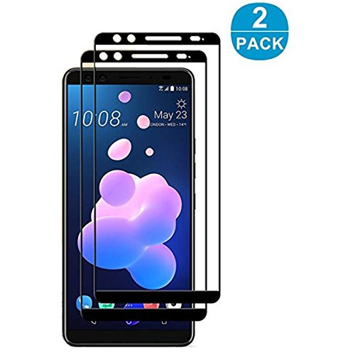 for HTC U12 Plus Ultra Screen Protector  2 Pack    Full Cover Tempered Glass For HTC U12 Plus Black Silk Screen Protector Tempered Glass