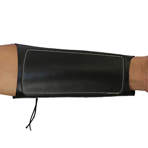 Windfulogo Cow Leather Archery Arm Guard Protector Brace Longbow Hunting Shooting Black