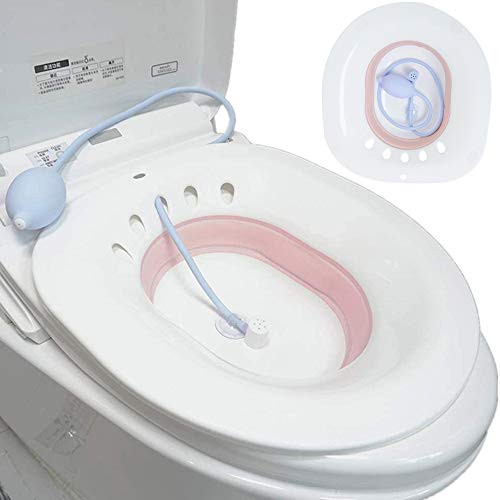 Sitz Bath for Toilet Seat Hemorrhoids Folding Toilet Sitz Pregnant Women Special Wash Basin Bath Tub Soaking for Pregnant Women Hemorrhoid Patient Care Basin Bathtub  Pink