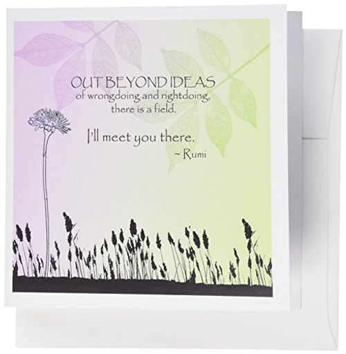 3dRose Out Beyond Ideas Rumi Quotes- Inspirational Art - Greeting Cards, 6 x 6 inches, set of 6 (gc_79325_1) 3dRose Out Beyond Ideas Rumi Quotes- Inspirational Art - Greeting Cards, 6 x 6 inches, set of 6 (gc_79325_1)