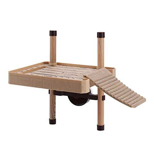 Hffheer Reptile Turtle Frog Pier Decorative Reptile Floating Basking Platform Turtle Floating Platform Aquarium Tank Accessory Reptile Floating Island Climbing Basking Platform M