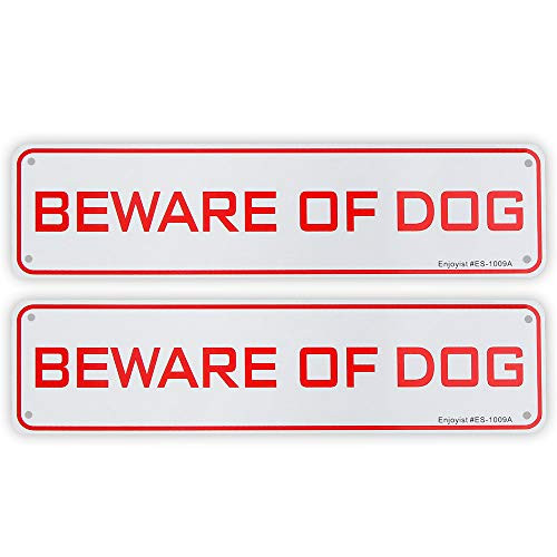 2 Pack Beware of Dog Sign 12 x 3    040 Aluminum Sign Rust Free Aluminum UV Protected and Weatherproof