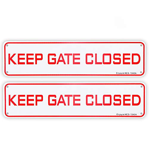 2 Pack Keep Gate Closed Sign 12 x 3    040 Aluminum Sign Rust Free Aluminum UV Protected and Weatherproof