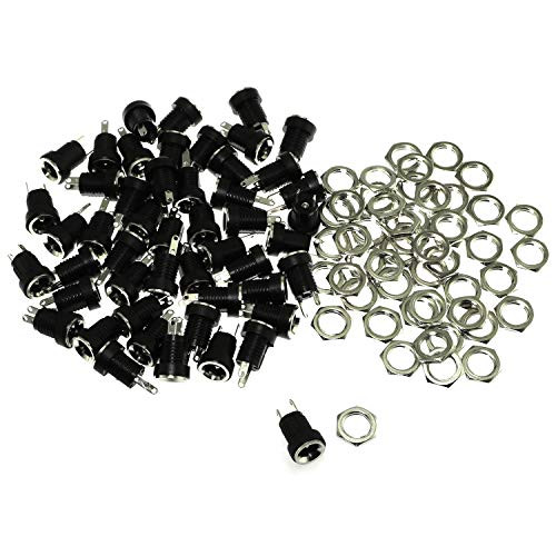 RuiLing 50 Pack 55x21mm DC Plug Female Panel Mount Adapter ConnectorDC Power Supply Jack Socket with Hex Washer 2 Pin RuiLing 50 Pack 55x21mm DC Plug Female Panel Mount Adapter ConnectorDC Power Supply Jack Socket with Hex Washer 2 Pin