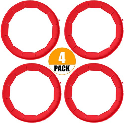 Luxtrip 4 Pack Pie Crust Shield Silicone Pie Protectors Adjustable Silicone Pie Crust Shield Fit 8  to 10  Diameter PiesRed
