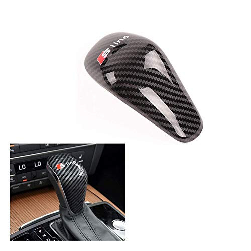 Carbon Fiber Gear Shift Knob Cover Sticker Head Trim for Audi A6 2016 2017 2018 A7 2015 2018