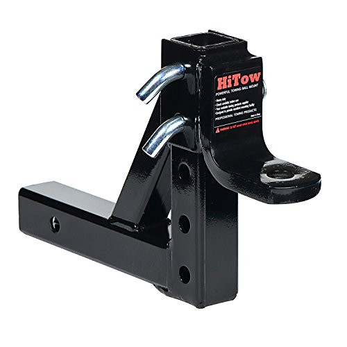 HITOWMFG Class III IV 8 Position Adjustable Trailer Receiver Ball Mount with 2 Sets Pin Clips for  GTW 6000 lbs