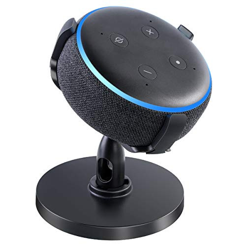 Wallfire 360 degree Rotation Echo Dot Table Holder Adjustable Stand Bracket Mount for Echo Dot 3rd Generation Space Saving Dot Accessories