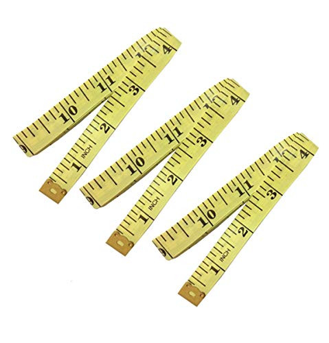 Soft Tape Measure ReachTop 3 Pack 60 Inch 150cm Flexible Tailor Cloth Ruler Portable Double Sided Medical Measuring Tape for Body Measuring Sewing Crafting Yellow