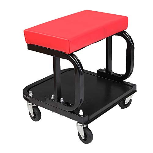 Rolling Mechanic Seat Rolling Seat Creeper Padded Chair with Tray for Repair Shop Garage