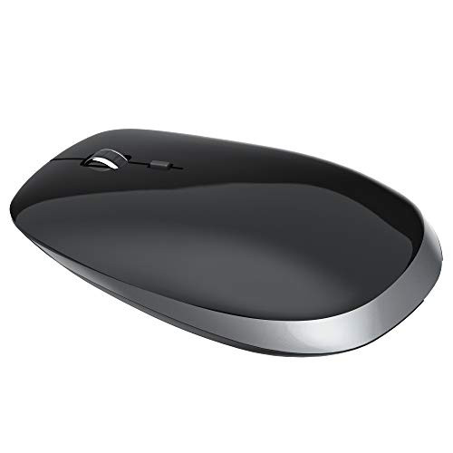 Wireless Mouse24G Portable Whisper Quiet Optical Mice Nano ReceiverCompatible LaptopTabletPCNotebook3 Adjustable DPI  Black Grey