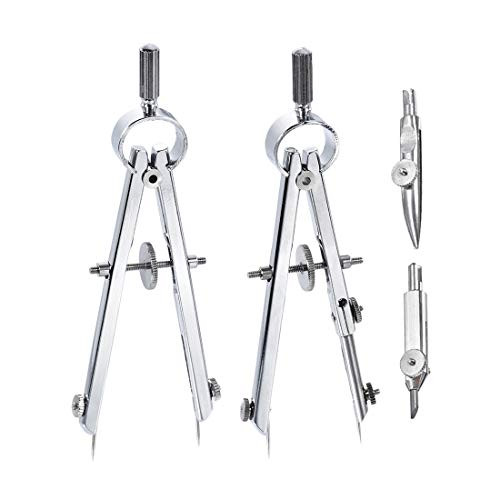uxcell Spring Bow Compass Protractor Set with Lock for Drafting Drawing Math 2 in 1 Set