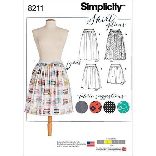 Simplicity Pattern 8211 Misses' Dirndl Skirts in Three Lengths Size R5 (14-16-18-20-22)