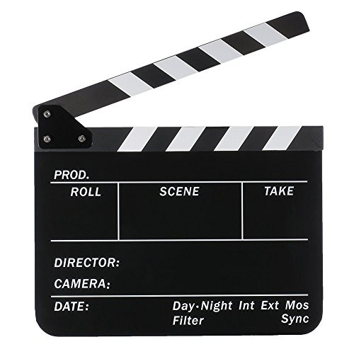 Acrylic Clapboard 96x117   25x30cm Dry Erase Director Film Movie Clapper Board Slate   Black