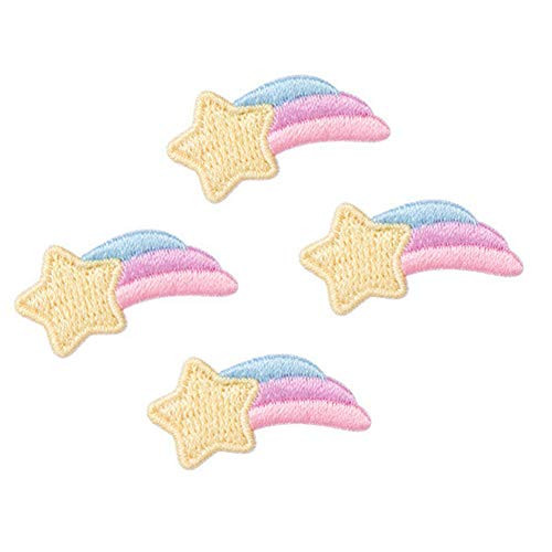 YOUOR 4 Pcs Meteor Embroidery Patch Iron on Sew on Stars Decorative Applique