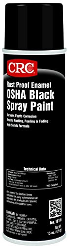 CRC Rust Proof Enamel Spray Paint, 15 oz Aerosol Can, OSHA Black