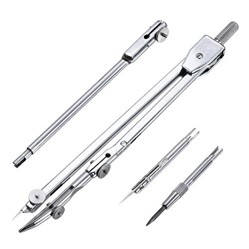 uxcell Spring Bow Compass Set with Lock 160mm for Drafting Drawing Math